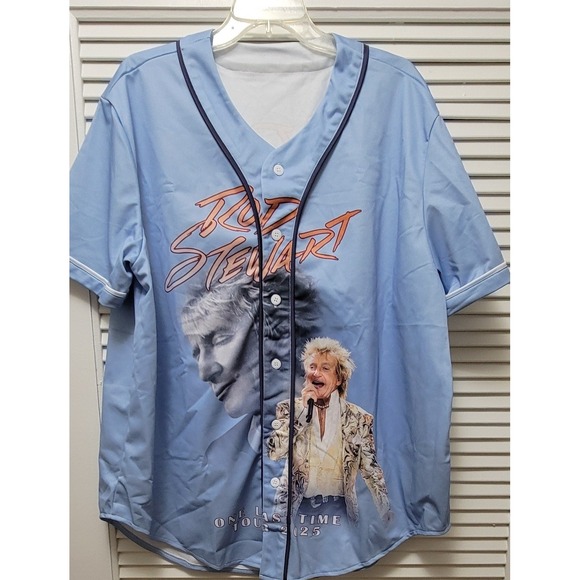 Rod Stewart Merch Other - Rod Stewart One Last Time Tour 2025 Baseball Jersey Blue XL Concert Merch Shirt